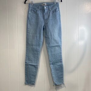 Paige Denim Jeans | Light Wash Raw Hem Skinny | Size 25 | High Rise